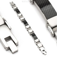 316L Stainless Steel Bracelet/Black Carbon Fiber