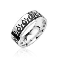 316L Stainless Steel 2 Tone with Black Flame Ring