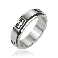 316L Stainless Steel 'Claddagh' Crowned Holding Heart Center Spinner Ring
