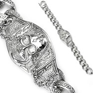 316L Stainless Steel Large Skull Gothic Chain Bracelet