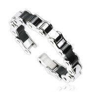 316L Stainless Steel Duo Tone Bicycle Link Bracelet