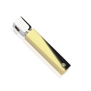 Stainless Steel IP Gold Square Cylinder Pendant