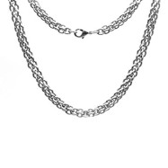 22" Inch 316L Stainless Steel 6mm Double Round Link Necklace Chain