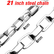21" 316L Stainless Steel Box Necklace Chain w/ Box Links
