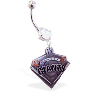 Belly Ring With Official Licensed MLB Charm, San Francisco Giants