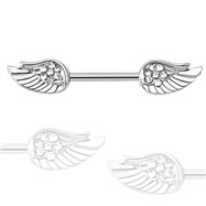 Straight Barbell With Angel Wings, PAIR