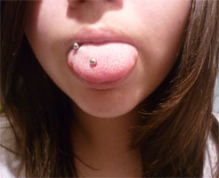 tongue surface piercing