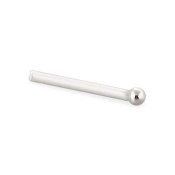 Silver nose stud with long tail for custom bend and 1mm ball