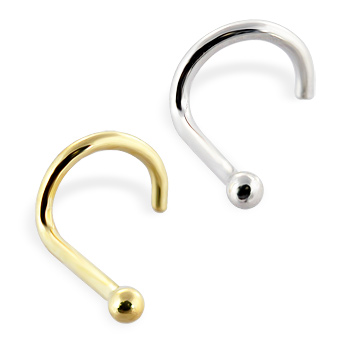14K Gold Nose Screw with Ball tip