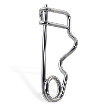 Curved safety pin earring, 14 ga