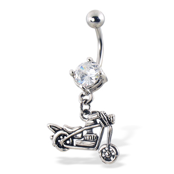 Bike belly button ring