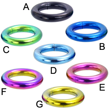 Titanium anodized segment ring, 6 ga