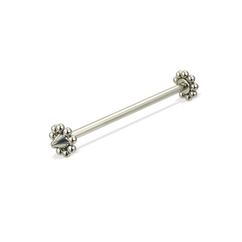 Long Barbell (Industrial Barbell) with Flower Cones, 12 Ga