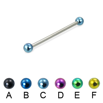 Long barbell (industrial barbell) with colored balls, 12 ga