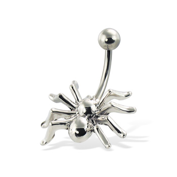 Spider belly button ring