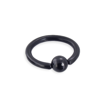 Titanium anodized black captive bead ring, 14 ga