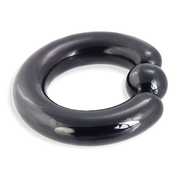 Titanium anodized black captive bead ring, 4 ga