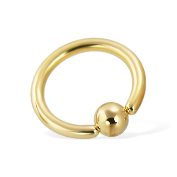 Gold Tone captive bead ring, 12 ga