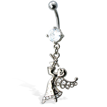 Christmas Angel Belly Button Ring