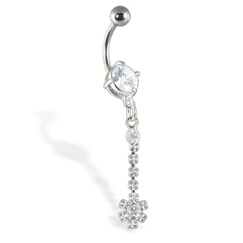 Navel ring with dangle