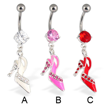 Shoe belly button ring