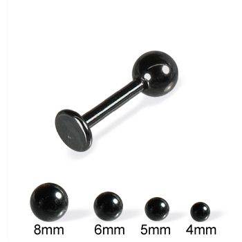 Black labret with ball, 14 ga
