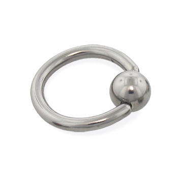 Titanium captive bead ring, 12 ga