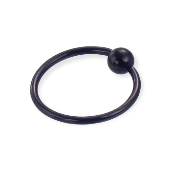 Black captive bead ring, 16 ga