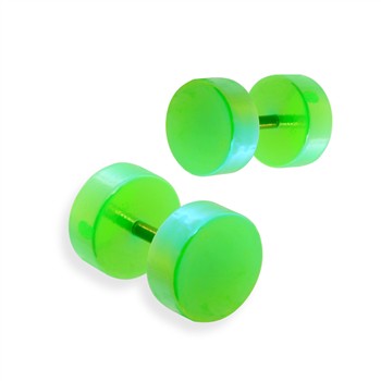Pair of fake metalic green plugs, 16GA