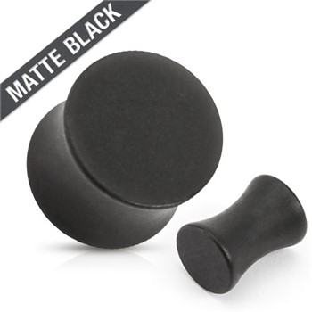 Saddle Plug Surgical Steel Solid Matte Black