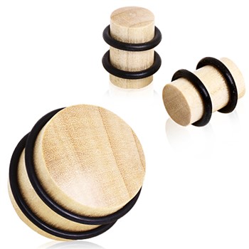 Pair Of Crocodile Wood Solid Plugs with O-Rings