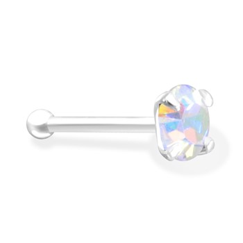 Silver Nose Bone with 2mm AB CZ