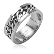 316L Surgical Stainless Steel Rings/ Chain Center