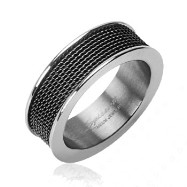 Solid Titanium with Black Screen Ring