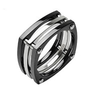 Solid Titanium with IP Black Squared with Bolts Ring