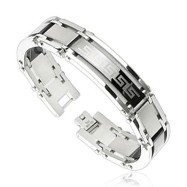 316L Stainless Steel Link Bracelet With Tribal Logo