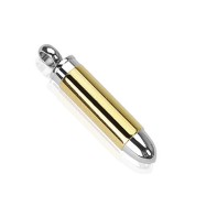 Stainless Steel IP Golden Bullet Pendant