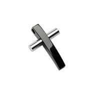 316L Stainless Steel 2 Tone Black And Sliver Cross Pendant