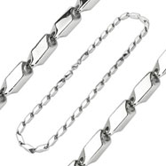316L Stainless Steel Wide Prism Cut Link Necklace