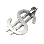Stainless steel money sign pendant