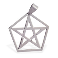 Stainless steel wiccan star pendant