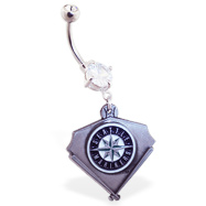 Belly Ring with official licensed MLB charm, Seattle Mariners