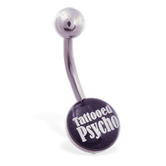 Logo belly button ring "Tattooed Psycho"