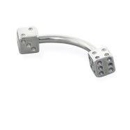 Dice curved barbell, 16 ga
