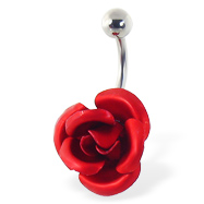 Big rose belly button ring