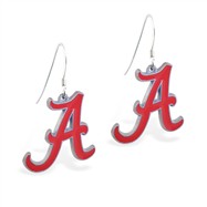 Sterling Silver Earrings With Official Licensed Pewter MLB Charms, Atlanta Braves