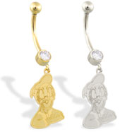 14K Gold Disney's Donald Duck belly button ring