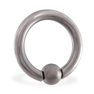 Titanium Snap-ball ball Captive bead ring, 4 ga