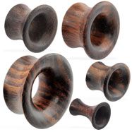 Pair of Organic brown wood tunnel with large flared front
