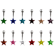 Small jeweled star belly ring